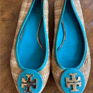 Tory Burch Tan and Blue Women's Flats